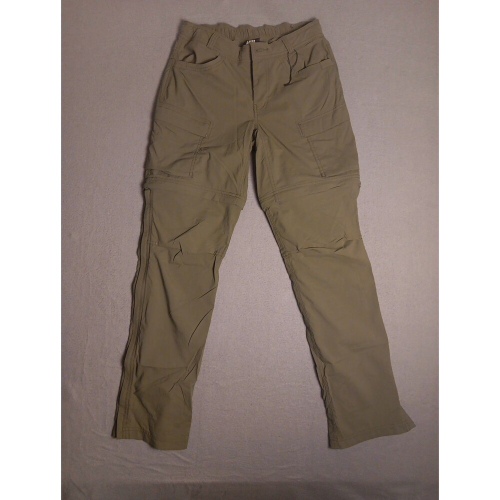NWOT REI Sahara Convertible Pants Size 4 Green Cargo Outdoor Hiking Full Leg Zip
